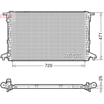Imagem de DENSO DRM02043 Radiador, arrefecimento do motor 720 487 25
