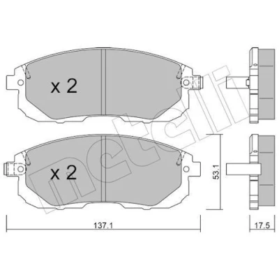 Imagem de METELLI 22 0876 1 Jogo de pastilhas para travão disco com avisador sonoro desgaste NISSAN: Juke, Pulsar Hatchback, Tiida Hatchback