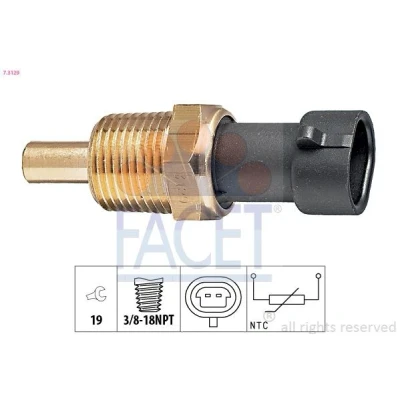 Imagem de FACET 7.3129 Sensor de Temperatura do Óleo 3/8 18NPT Made in Italy OE Equivalent OPEL: Astra G CC
