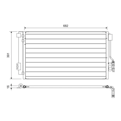Imagem de VALEO 817842 Condensador com secador 14mm Alumínio 391mm R134a MERCEDES BENZ: Vito Mixto, Viano