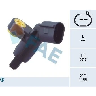 Imagem de FAE 78020 Sensor de ABS Eixo dianteiro, lado direito sem cabo inductivo 2 VOLKSWAGEN: Golf 3, 4, Passat B5 Sedan, AUDI: A3 Hatchback