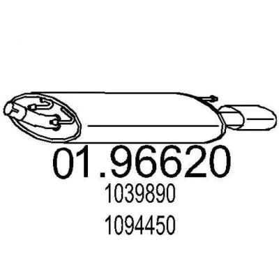 Imagem de MTS 01.96620 Panela de escape traseira 830 FORD: Puma