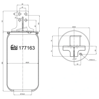 Imagem de FEBI BILSTEIN 177163 Fole, suspensão pneumática