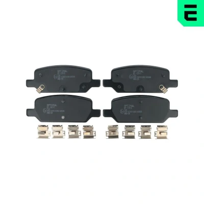 Imagem de OPTIMAL BP 12810 Jogo de pastilhas para travão disco Eixo traseiro com avisador sonoro desgaste TESLA: Model 3, Y