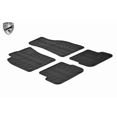 Imagem de VAICO V10 6840 Conjunto de tapete chão Borracha à frente e atrás 4 preto medida AUDI: A6 C6 Sedan, Avant