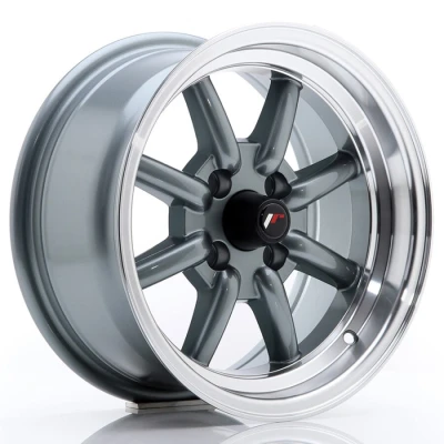 Imagem de Jante de alumínio japan racing jr19 7x14 4x100 et0 aresta polida cinzenta