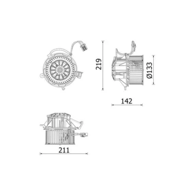 Imagem de MAHLE ORIGINAL AB 318 000P Ventilador do Habitáculo para veículo com volante à esquerda OPEL: Astra J Hatchback