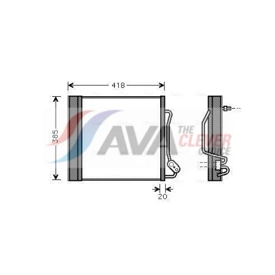 Imagem de PRASCO MCA5010D Condensador com secador 11,8 8,5 Alumínio 365 R 134a SMART: City Coupe, Fortwo I Cabrio