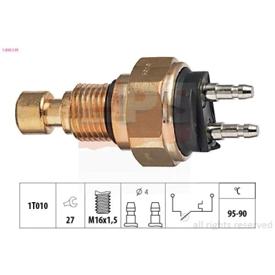 Imagem de EPS 1.850.139 Interruptor de temperatura, ventilador do radiador M16x1,5 Made in Italy OE Equivalent HONDA: CRX 2