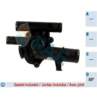 Imagem de FAE 5350889 Termóstato, líquido de refrigeração 89 com juntas RENAULT: MEGANE 2 Kombi, Kangoo I Express, 2, SUZUKI: Grand Vitara SUV