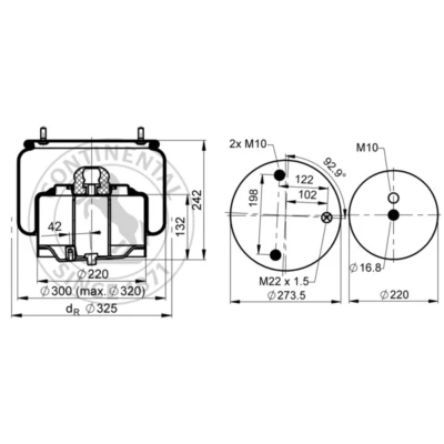 Imagem de Suspensão pneumática molas pneumáticas CONTITECH 6753 N P02R