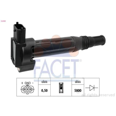 Imagem de FACET 9.6509 Bobina de ignição CITROËN: C Elysée Sedan, C3 II, DS3 Hatchback, PEUGEOT: 208 I 308 II 2008 Carrinha