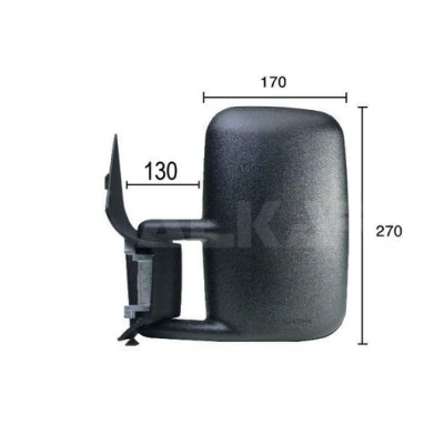 Imagem de Espelho retrovisor Alkar 9201966 esquerda manual convexo para veículo com volante à MERCEDES BENZ: Sprinter 4 T Camião de plataforma/Chassis