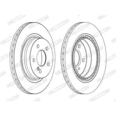 Imagem de FERODO PREMIER DDF1700C Disco de travão 300 22 5 ventilado revestido com parafusos MERCEDES BENZ: Classe C T modell, Sedan, E Coupe