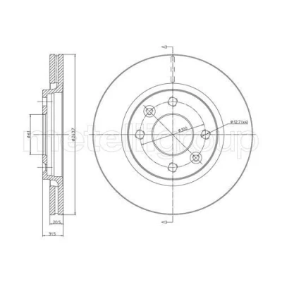 Imagem de CIFAM Disco de travão RENAULT: 21 Hatchback, Sedan 244,0mm 20,5mm 4 61,0mm ventilado 800 151 Discos