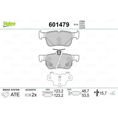 Imagem de VALEO 601479 Jogo de pastilhas para travão disco Eixo traseiro incl. contacto aviso desgaste com chapa anti ruído FORD: Focus Mk4 Hatchback