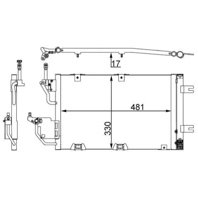Imagem de MAHLE ORIGINAL AC 400 000S Condensador com retentor, secador 14 14,22 502 OPEL: Astra H GTC, Hatchback, Van