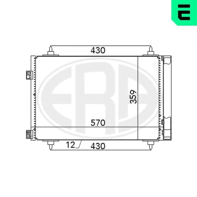Imagem de ERA 667078 Condensador com secador 570 CITROËN: C4 I Hatchback, Grand Picasso, Berlingo II Van, PEUGEOT: 307 SW, 308 SW