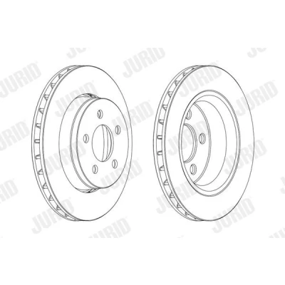Imagem de JURID 563041JC Disco de travão 302 28 5 114,3 ventilado revestido sem parafusos DODGE: Ram 1500 Pick up