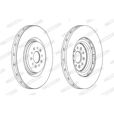 Imagem de FERODO PREMIER DDF1183C 1 Disco de travão 330 32 5 ventilado revestido sem parafusos ALFA ROMEO: 147, 156 Sportwagon, Sedan