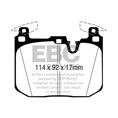 Imagem de EBC Brakes DP42360R Jogo de pastilhas para travão disco Eixo dianteiro BMW: 3 Sedan, 2 Coupe, 4 Coupe