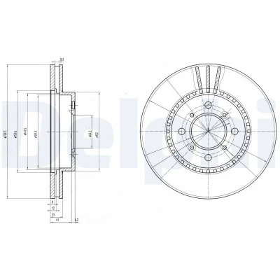 Imagem de DELPHI Disco de travão HONDA: Accord 6 Limousine, Prelude 4, V 260mm 23mm 4 ventilado oleado BG2814 45251S0A940,45251S10000,45251S1AG60