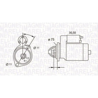 Imagem de MAGNETI MARELLI 063523627010 Motor de arranque 12V 1,4kW 12 ALFA ROMEO: 159 Sportwagon, Sedan
