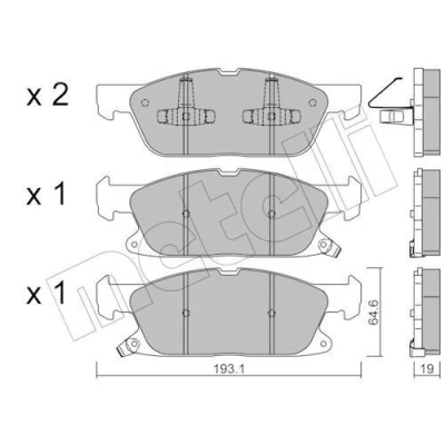 Imagem de METELLI 22 1117 0 Jogo de pastilhas para travão disco com avisador sonoro desgaste FORD: Focus Mk4 Turnier, Hatchback, S Max Mk2