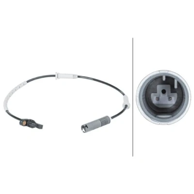 Imagem de HELLA 6PU 012 679 881 Sensor de ABS Eixo dianteiro, lado esquerdo, direito Hall 2pólos 585mm BMW: 3 Sedan, 1 Coupe
