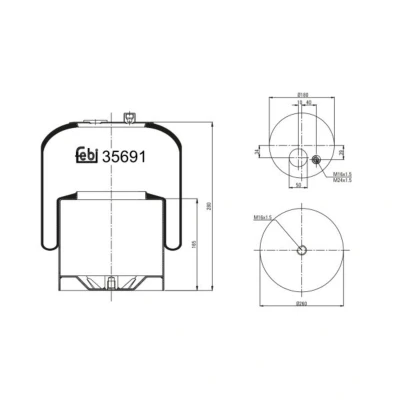 Imagem de FEBI BILSTEIN 35691 Fole, suspensão pneumática
