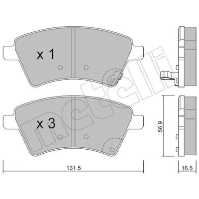 Imagem de METELLI 22 0702 0 Jogo de pastilhas para travão disco com avisador sonoro desgaste SUZUKI: SX4 I Hatchback