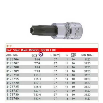 Imagem de Tomada de pino 1/4&quot; TORX SONIC 8173725