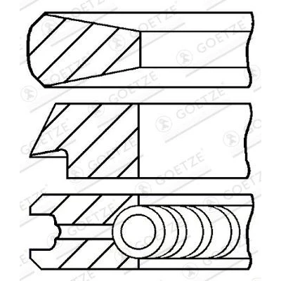 Imagem de Goetze ENGINE 08 433600 00 Jogo de Anéis do Pistão 75 Diamond Coated LKZ Ring PEUGEOT: 2008 Carrinha, Expert II Van, 208 I Hatchback