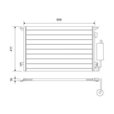 Imagem de VALEO 817648 Condensador com secador Alumínio 411 R 134a OPEL: Vectra C Caravan, Sedan, CC