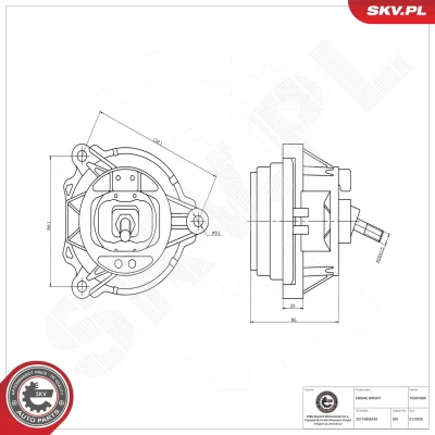 Imagem de ESEN SKV 75SKV086 Suporte, motor esquerda Apoio hidráulico Borracha, Plástico 226mm 86mm BMW: 1 Hatchback, X3, 3 Sedan