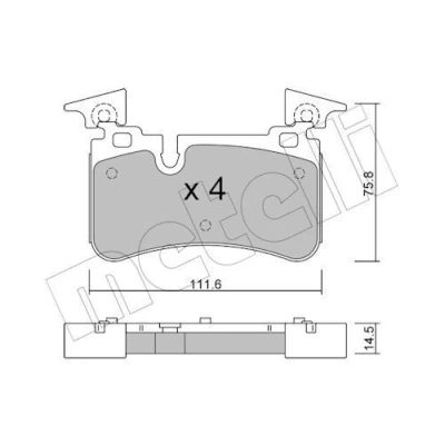 Imagem de METELLI 22 1223 0 Jogo de pastilhas para travão disco preparado indicador aviso desgaste MERCEDES BENZ: Classe E Sedan, CLK Coupe