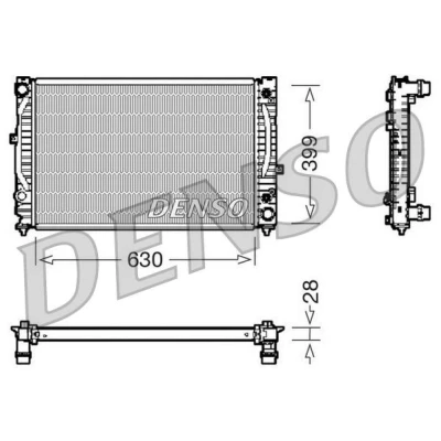 Imagem de DENSO DRM02031 Radiador, arrefecimento do motor Alumínio 630 399 28 AUDI: A4 B5 Avant, Allroad C5, Sedan, VOLKSWAGEN: Passat GP Sedan