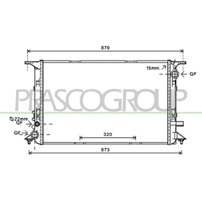 Imagem de PRASCO AD064R001 Radiador, arrefecimento do motor Alumínio 720mm 470mm 36mm com acoplamentos rápidos Aletas de refrigeração soldadas AUDI: A8 D4
