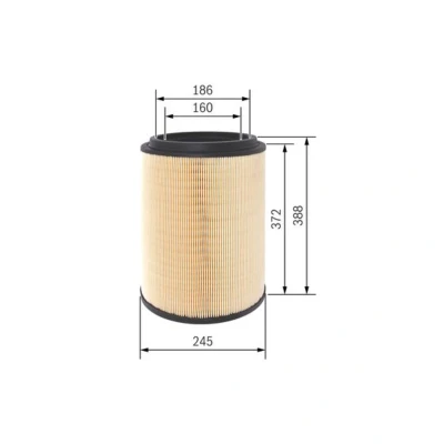 Imagem de BOSCH F 026 400 411 Filtro de ar 388 245 Cartucho filtrante
