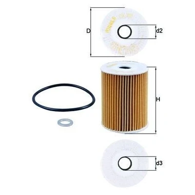 Imagem de MAHLE ORIGINAL OX 355D Filtro de óleo Cartucho filtrante