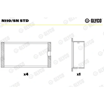 Imagem de GLYCO N110/5N STD Mancal da árvore de cames
