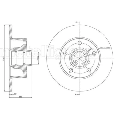 Imagem de METELLI Disco de travão AUDI: A4 B5 Avant, Sedan 245,0mm 10,0mm 5 68,0mm cheio 23 0394 8D0615601B Discos