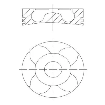 Imagem de MAHLE ORIGINAL 010 04 00 Pistão 69,6 com suporte de segmentos, sem canal refrigeração
