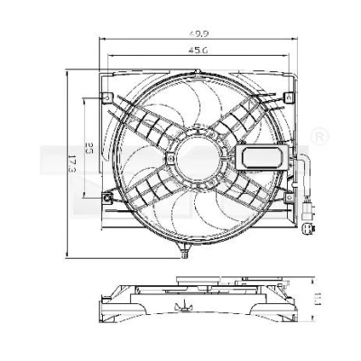 Imagem de TYC 803 0011 ventilador de radiador 420 290 com estrutura do (caixilho) BMW: 3 Sedan, Coupe, Compact