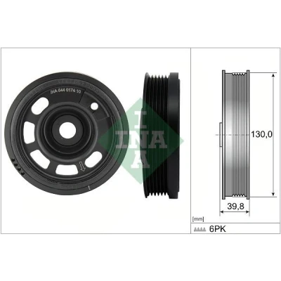 Imagem de INA 544 0174 10 Polia da Cambota 135 SEAT: Ibiza 4, SKODA: Rapid Hatchback