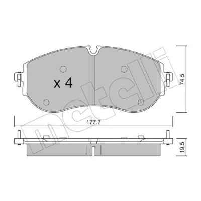 Imagem de METELLI 22 1262 0 Jogo de pastilhas para travão disco preparado indicador aviso desgaste VOLKSWAGEN: Crafter Van