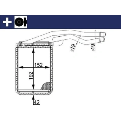 Imagem de MAHLE ORIGINAL AH 22 000S Radiador Quente com acessórios componentes de montagem, capa FORD: Focus Mk1 Hatchback, Fiesta Mk4 Van