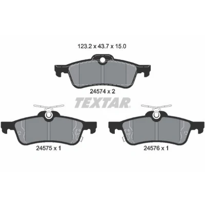 Imagem de TEXTAR 2457401 Jogo de pastilhas para travão disco com avisador sonoro desgaste TOYOTA: Yaris III Hatchback, II Hatchback