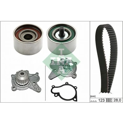 Imagem de INA 530 0502 31 bomba de Água + Kit Correia Distribuição com água HYUNDAI: Getz, Tucson, ACCENT 2, KIA: CARENS Sportage II
