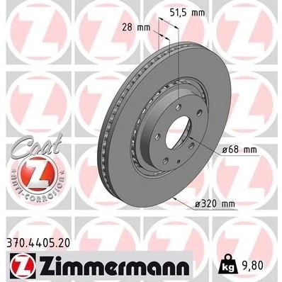 Imagem de ZIMMERMANN 370.4405.20 Disco de travão 320 28 6/5 5 114 ventilado fora revestido alto carbono MAZDA: 6 Carrinha, CX II, Sedan